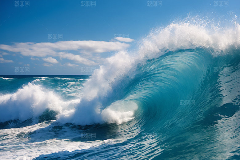 海浪清透自然摄影图