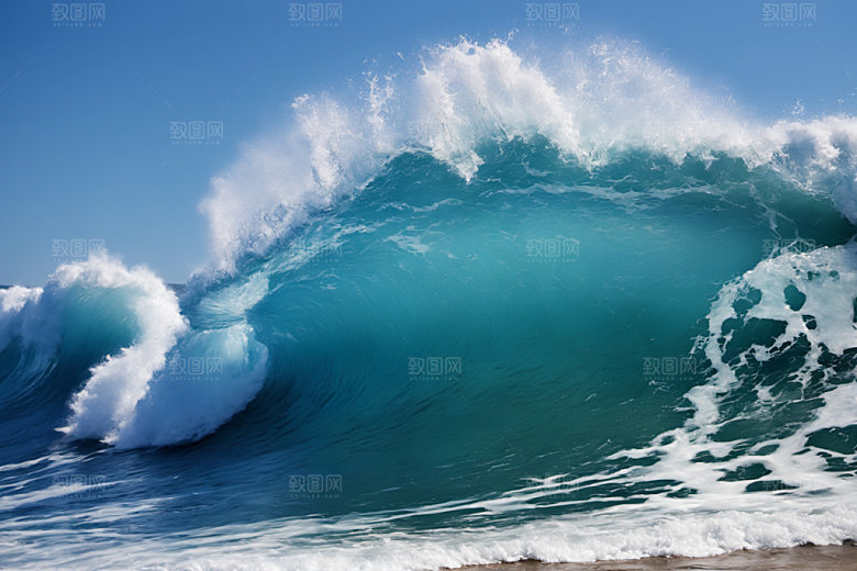 海浪海水清透摄影图