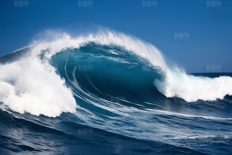 海浪波浪清透摄影图