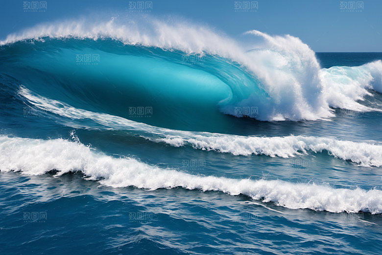 海浪波浪大海摄影图