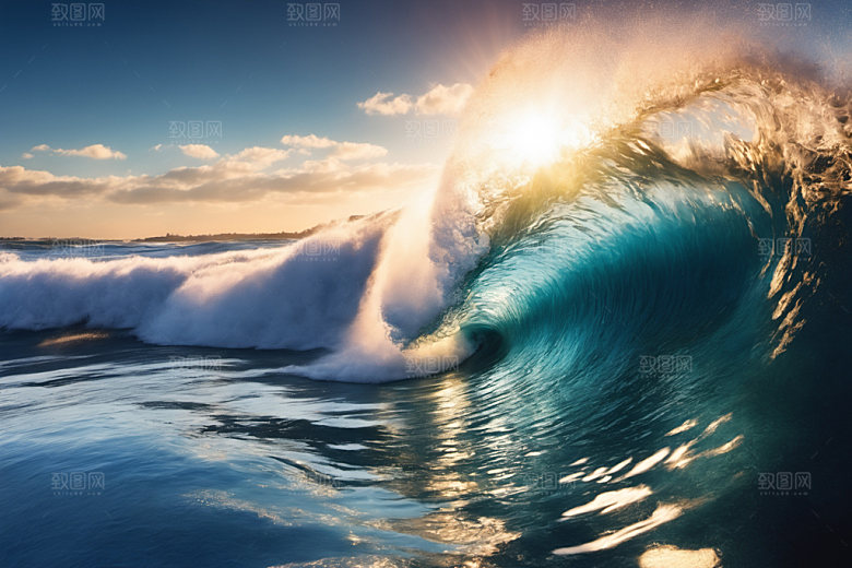 海浪波浪高清摄影图