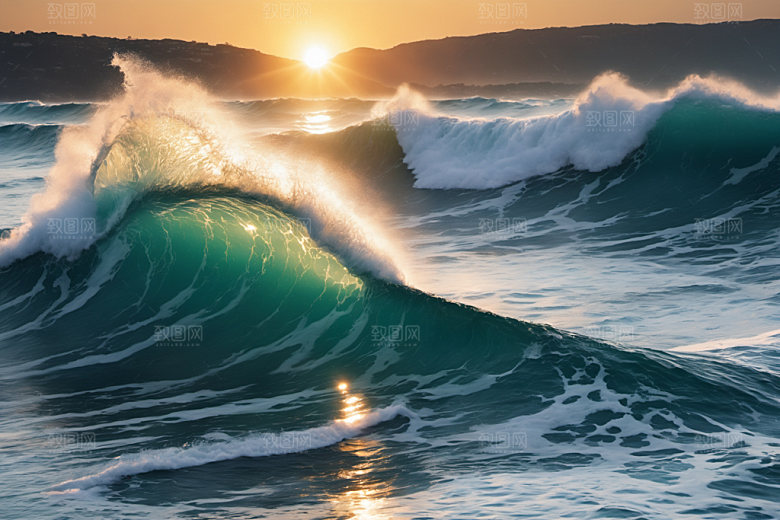 海浪浪花高清摄影图