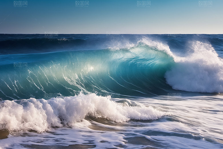 海浪蓝色大海摄影图