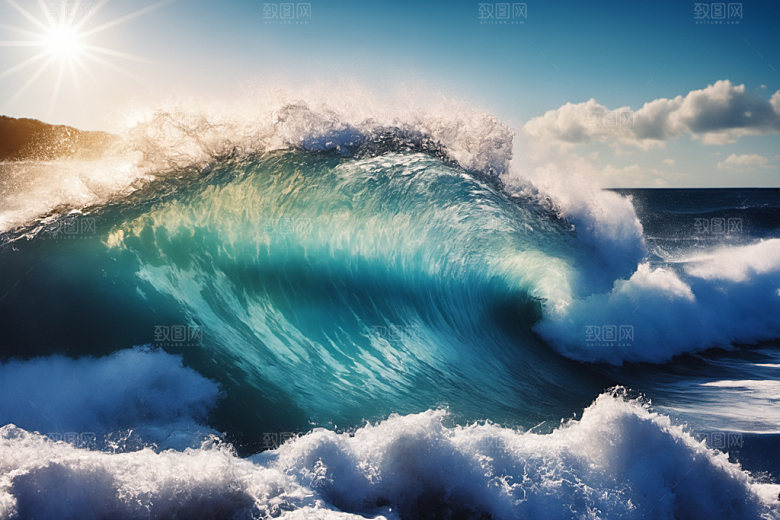 海浪大海高清摄影图