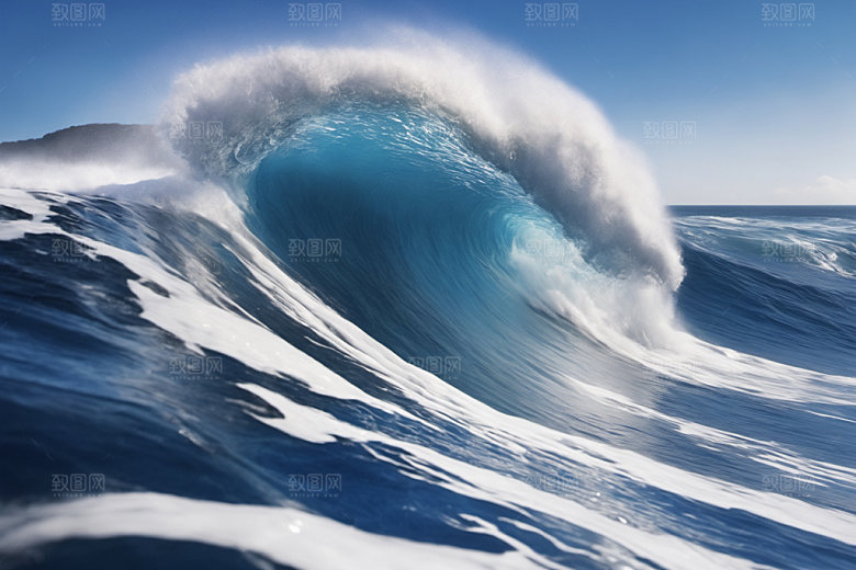 海浪大海清透摄影图