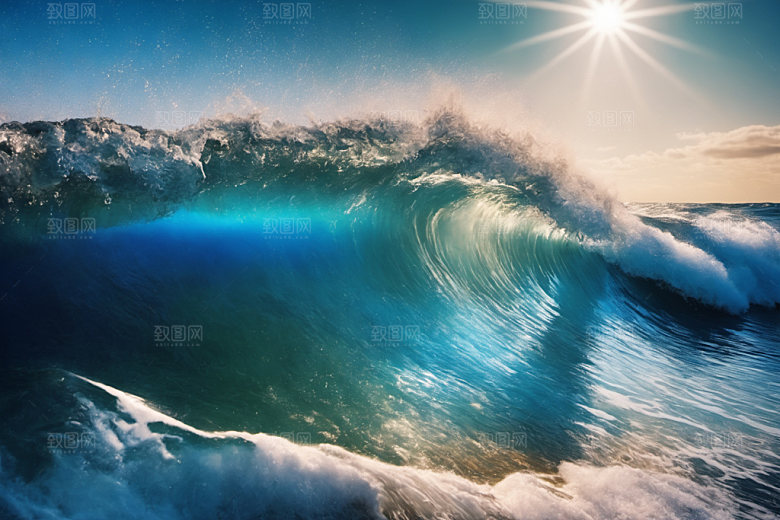海浪波浪海水摄影图