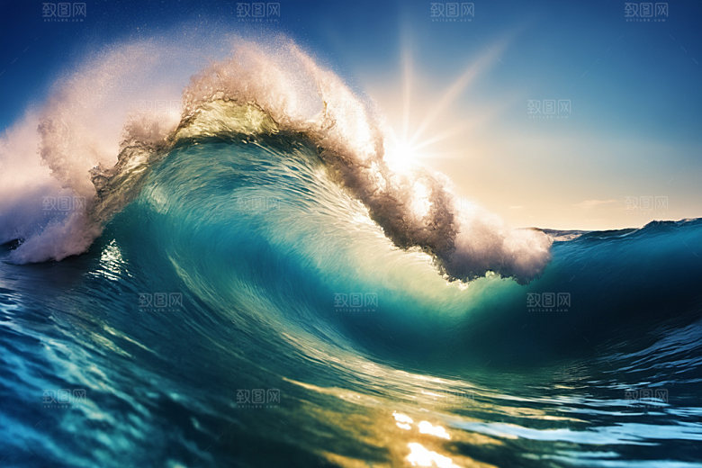 海浪浪花波浪摄影图
