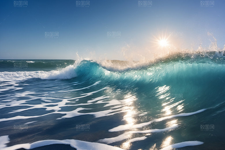海浪海水大海摄影图