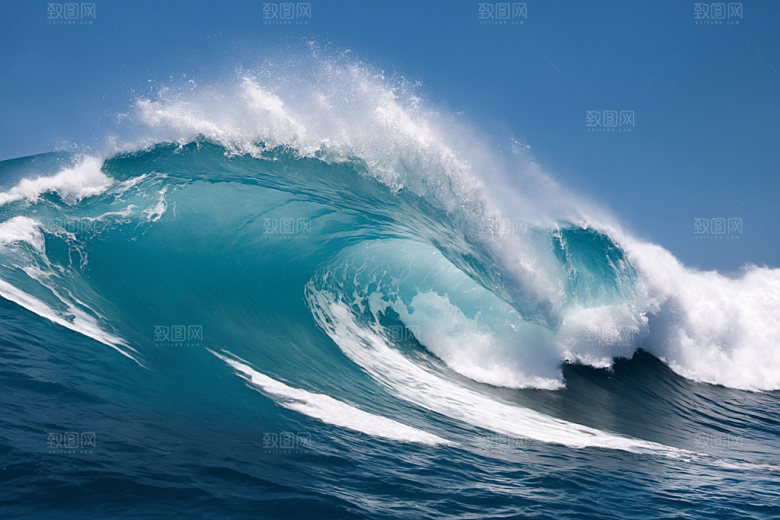 海浪波浪海水摄影图