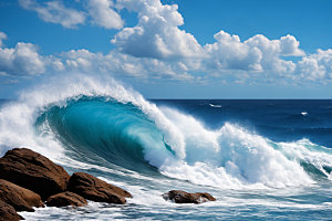 海浪大海波浪摄影图