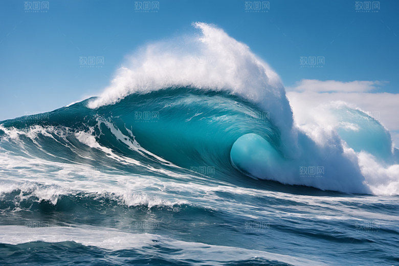 海浪浪花自然摄影图