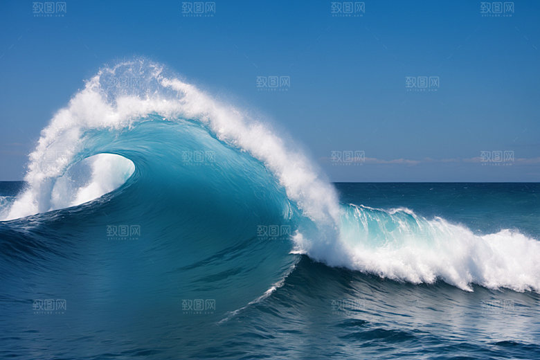 海浪浪花大海摄影图