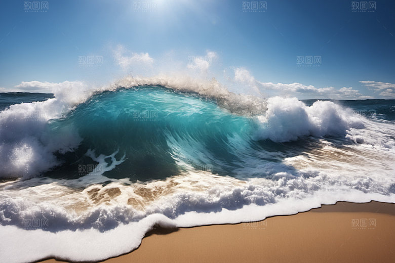 海浪蓝色高清摄影图