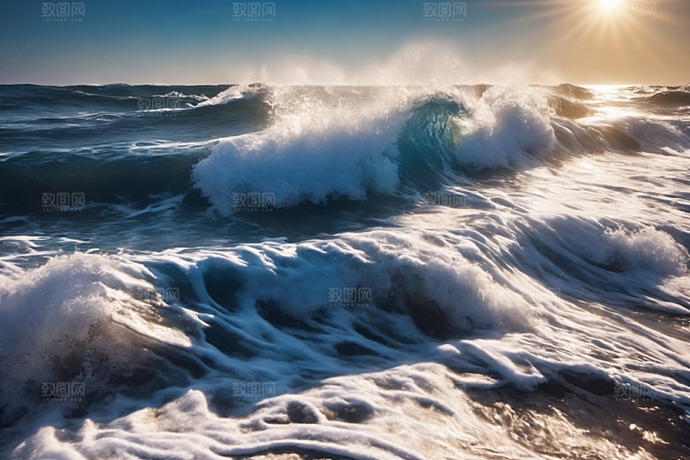 海浪海水波浪摄影图