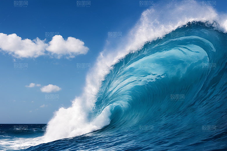 海浪浪花清透摄影图