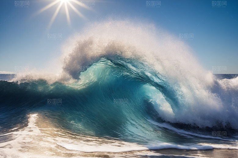 海浪波浪海水摄影图