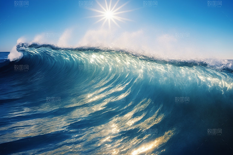 海浪波浪海水摄影图
