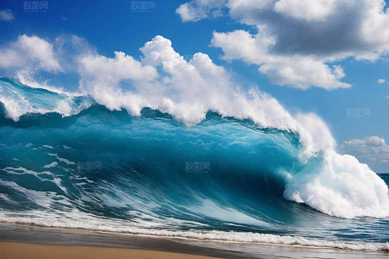 海浪波浪大海摄影图