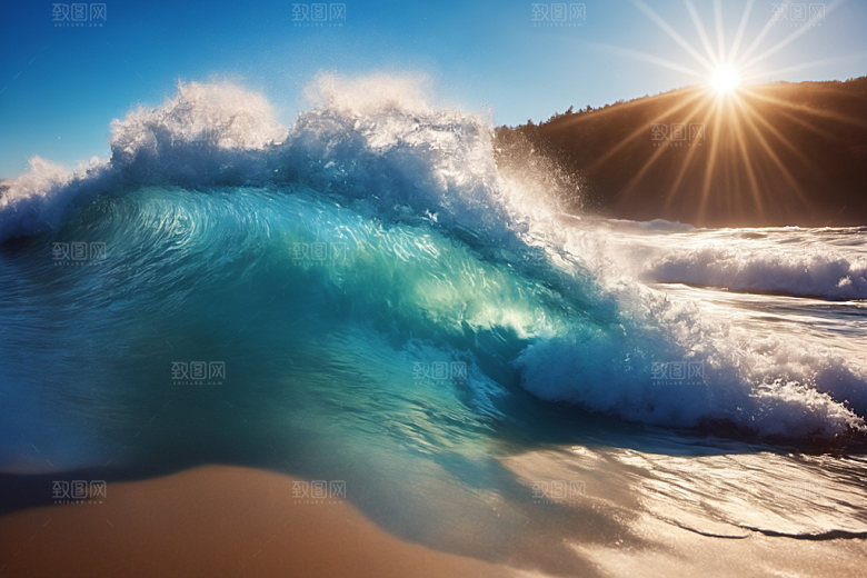 海浪清透高清摄影图