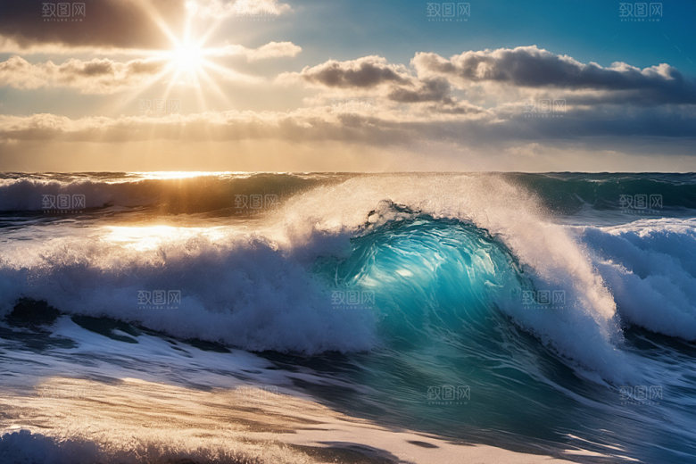 海浪海水清透摄影图