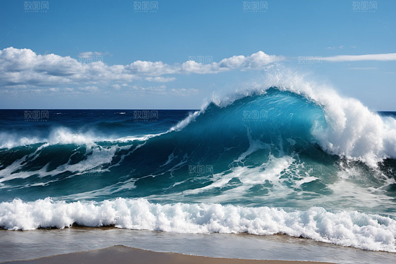 海浪高清清透摄影图