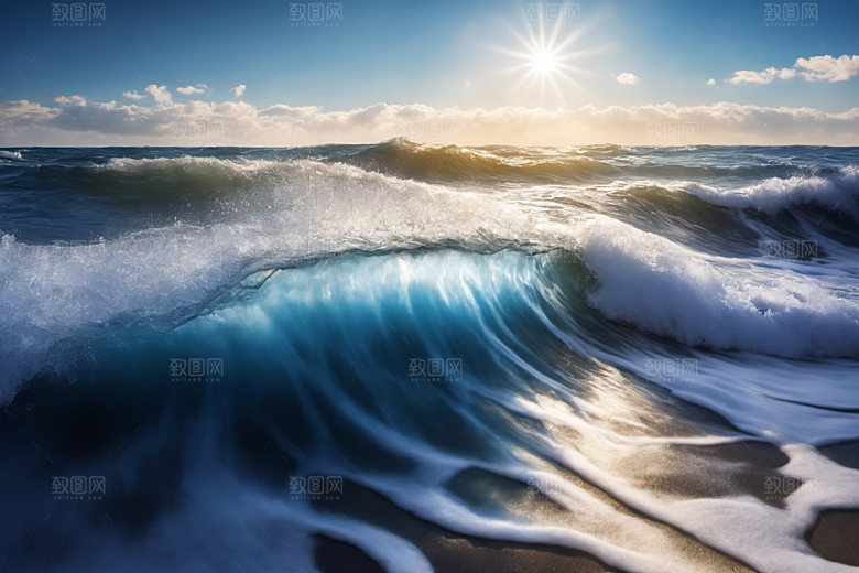海浪自然大海摄影图