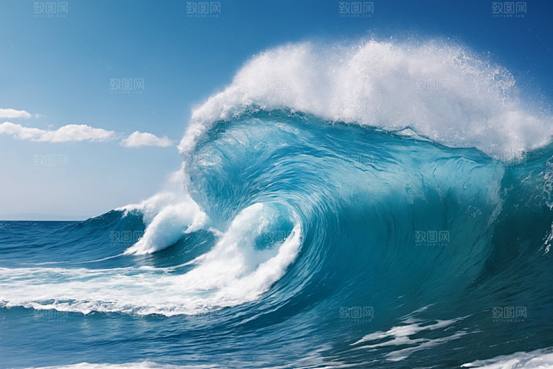 海浪清透高清摄影图