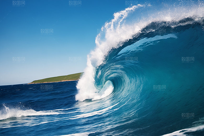 海浪大海海水摄影图