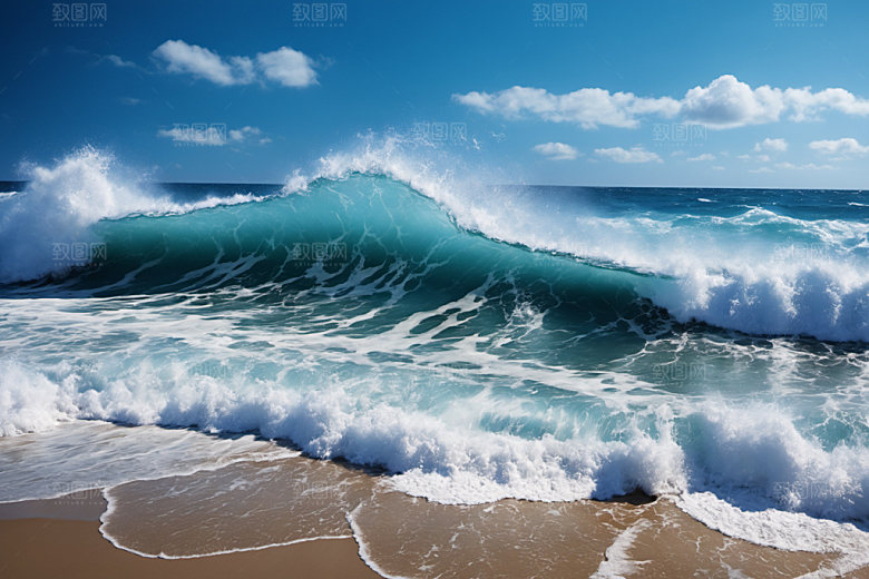 海浪波浪清透摄影图