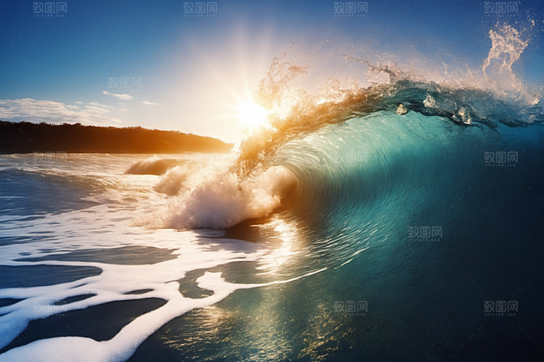 海浪海水浪花摄影图