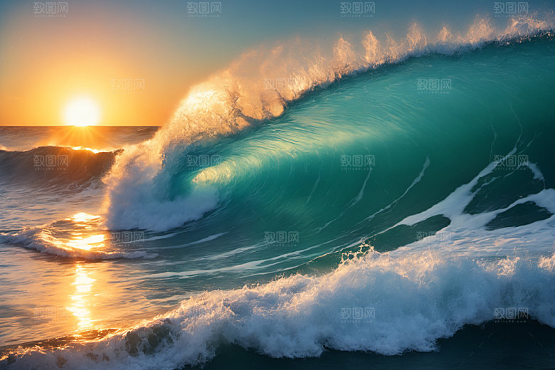 海浪大海波浪摄影图