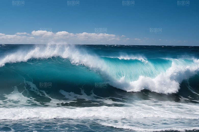 海浪清透浪花摄影图