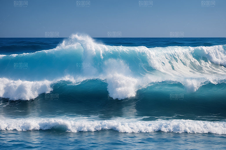 海浪浪花清透摄影图