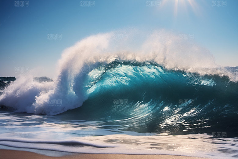 海浪大海波浪摄影图