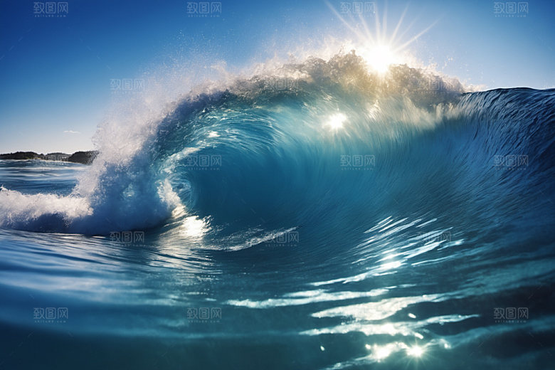 海浪清透海水摄影图