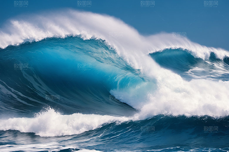 海浪浪花自然摄影图