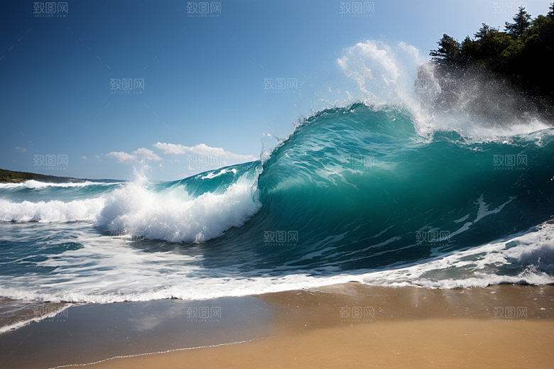 海浪波浪清透摄影图
