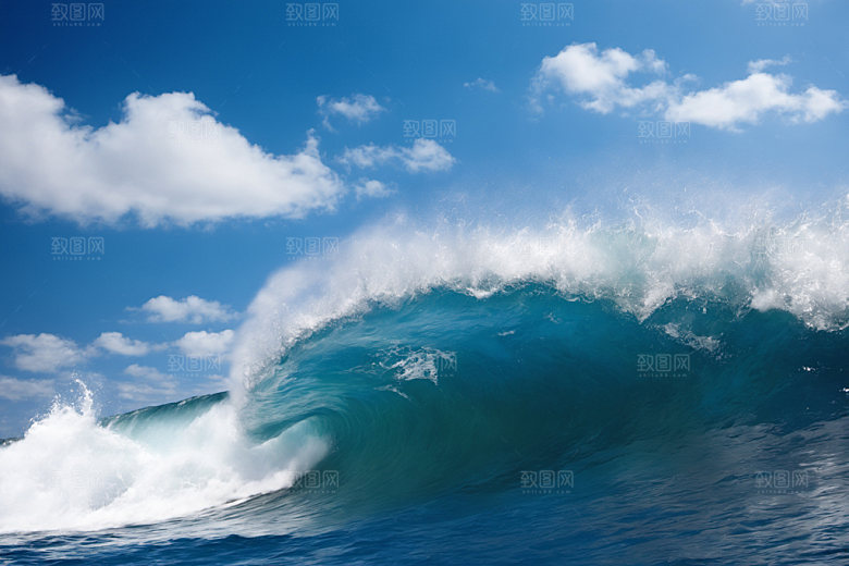 海浪蓝色大海摄影图