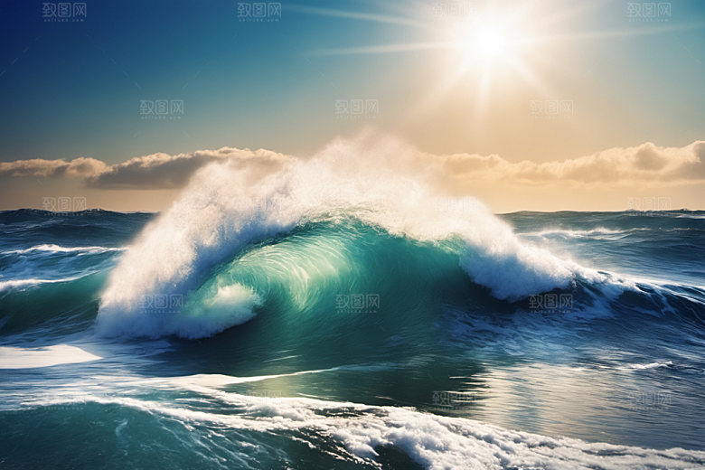 海浪自然波浪摄影图