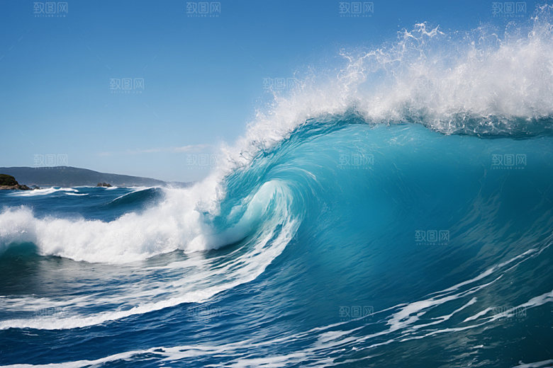 海浪蓝色高清摄影图