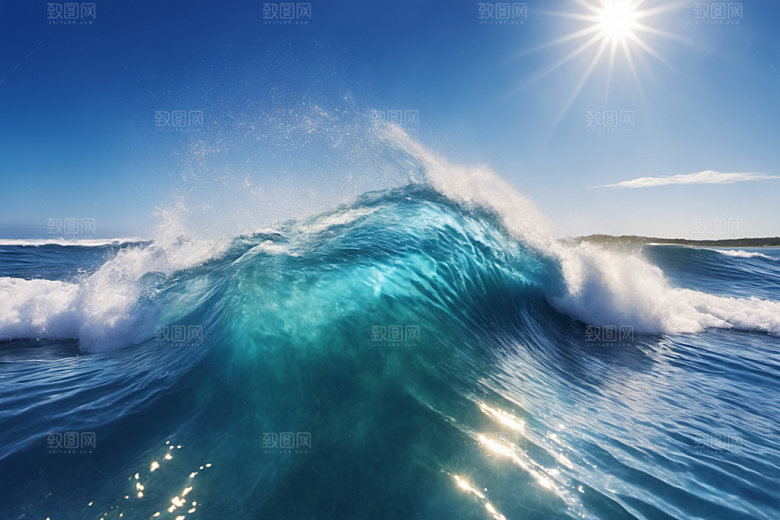海浪自然大海摄影图
