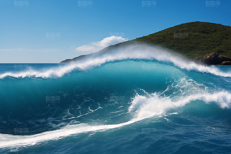 海浪浪花海水摄影图