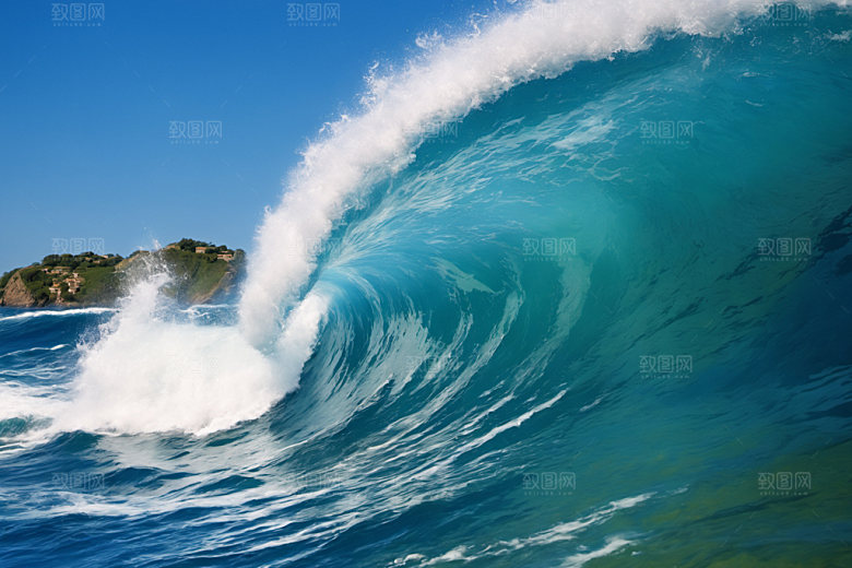海浪高清波浪摄影图