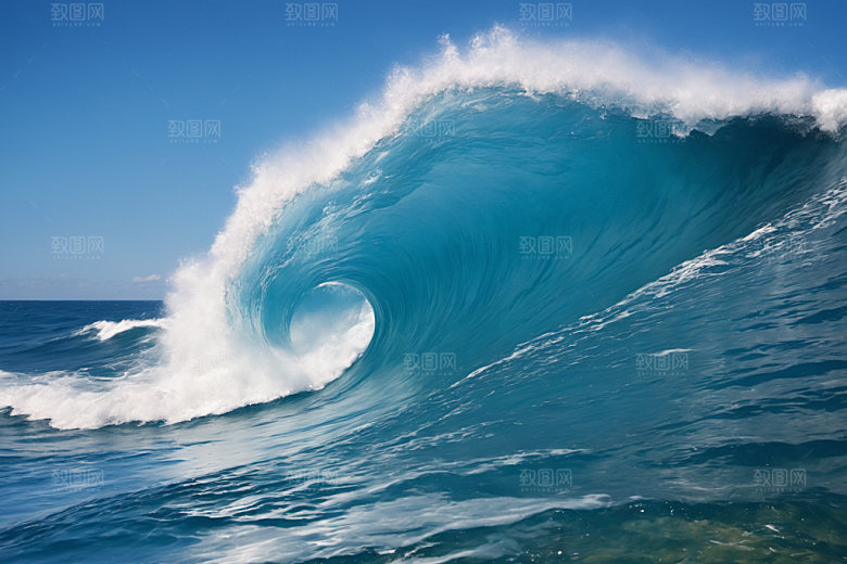 海浪蓝色高清摄影图