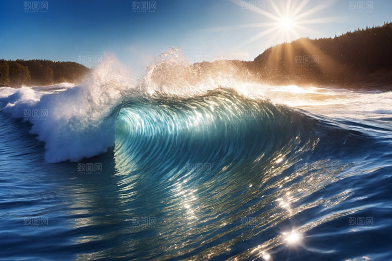 海浪浪花海水摄影图