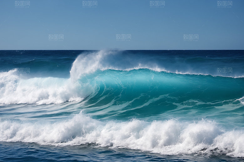 海浪海水蓝色摄影图