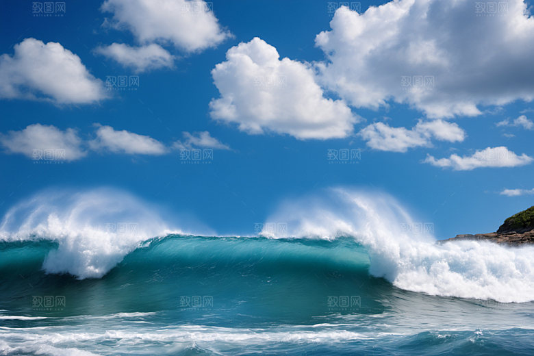海浪大海清透摄影图