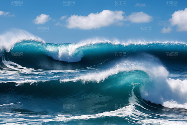 海浪大海清透摄影图