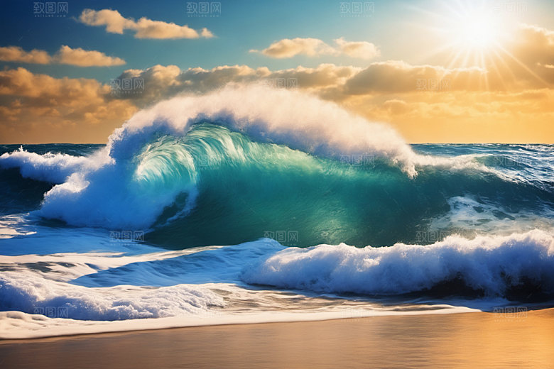 海浪海水大海摄影图