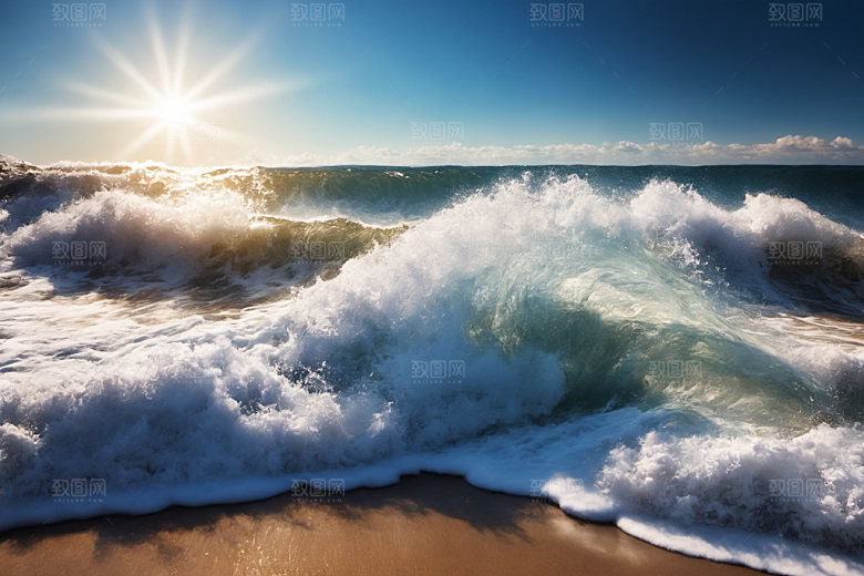海浪大海波浪摄影图